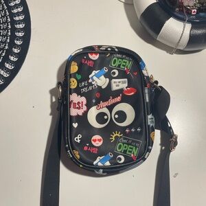 LD crossbody hand bag phone purse graffiti graphics